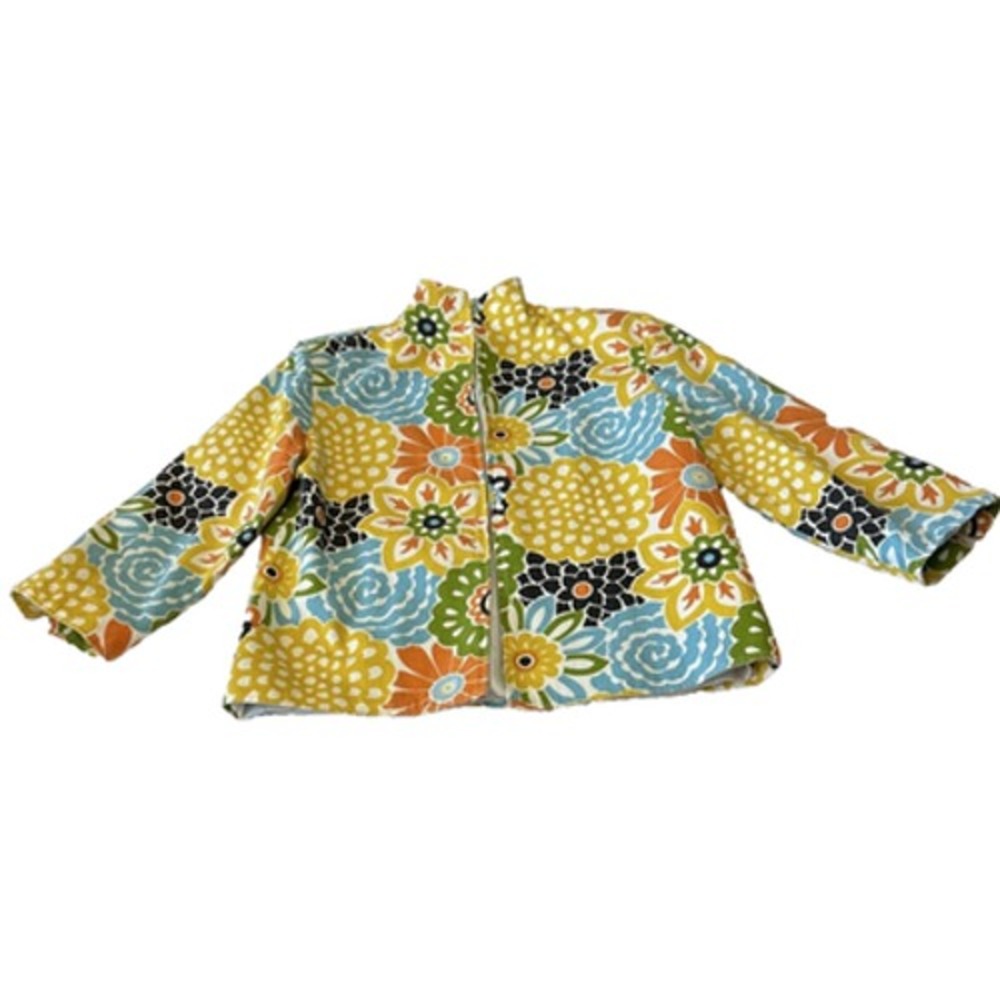 Painted Pony Women's Open Short Jacket M Floral Lined Pockets Boho USA VTG